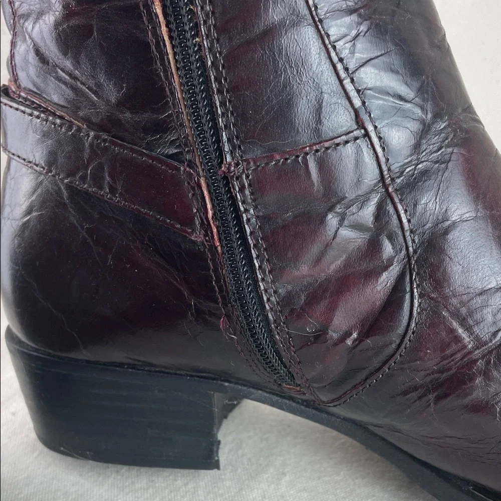 Born Leather Knee-High Deep Burgundy Boots Size 11